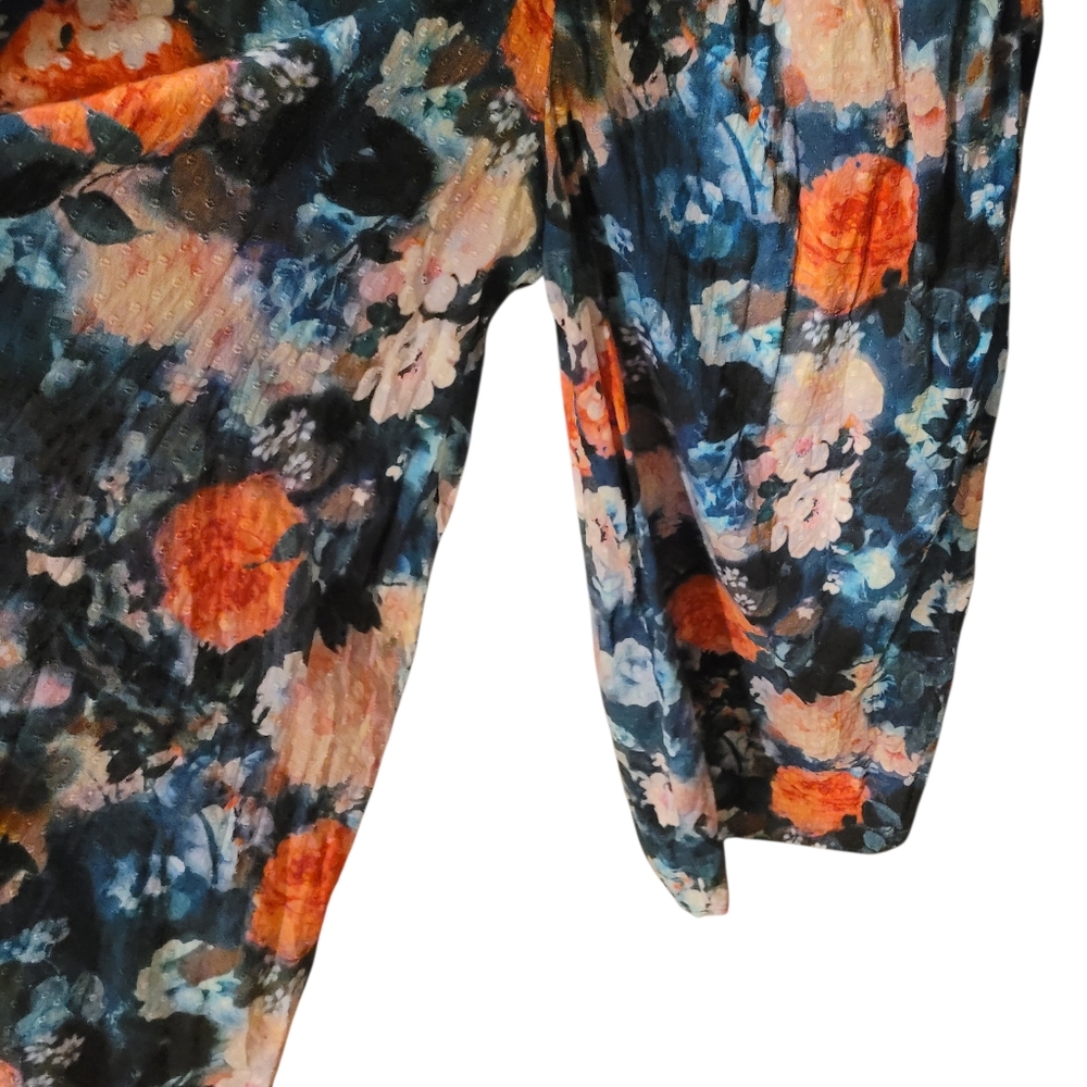 By Anthropologie Peregrine printed eyelet wide leg jumpsuit - L.        D36 - Picture 8 of 11